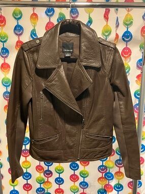 Trouvé Croc-Embossed Leather Moto Jacket (Medium)